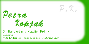 petra kopjak business card