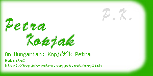 petra kopjak business card